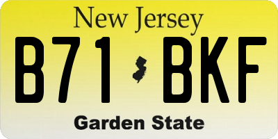 NJ license plate B71BKF