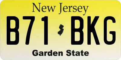 NJ license plate B71BKG