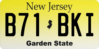 NJ license plate B71BKI