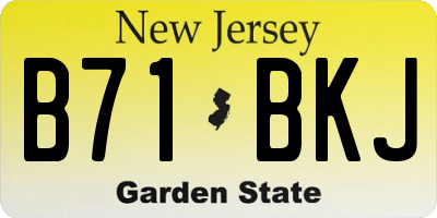NJ license plate B71BKJ