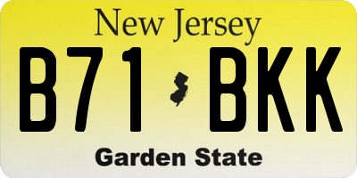 NJ license plate B71BKK