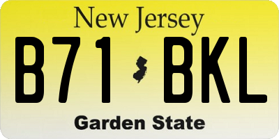 NJ license plate B71BKL