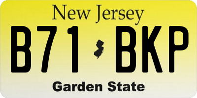 NJ license plate B71BKP
