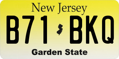 NJ license plate B71BKQ
