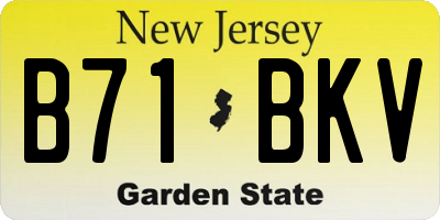 NJ license plate B71BKV