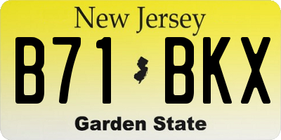 NJ license plate B71BKX
