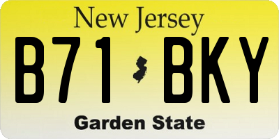 NJ license plate B71BKY