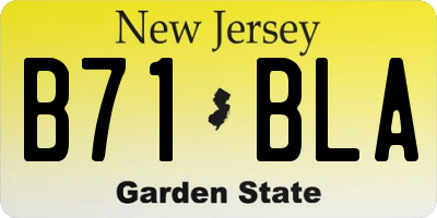 NJ license plate B71BLA