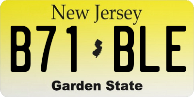 NJ license plate B71BLE