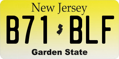 NJ license plate B71BLF