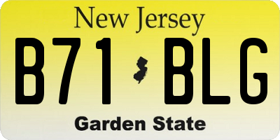NJ license plate B71BLG