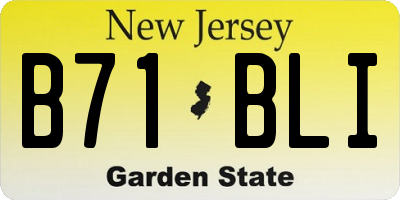 NJ license plate B71BLI