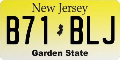 NJ license plate B71BLJ