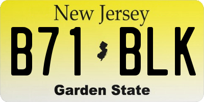 NJ license plate B71BLK