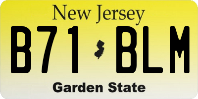 NJ license plate B71BLM