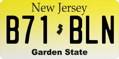 NJ license plate B71BLN