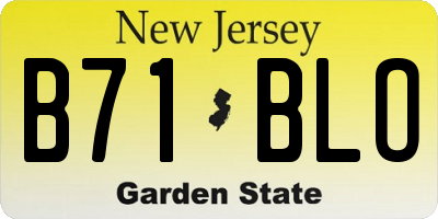 NJ license plate B71BLO