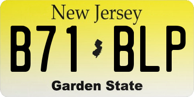 NJ license plate B71BLP