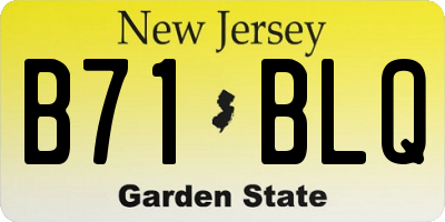 NJ license plate B71BLQ