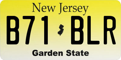 NJ license plate B71BLR