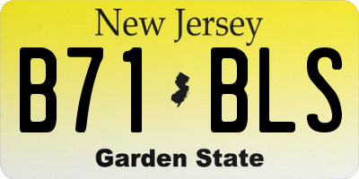 NJ license plate B71BLS