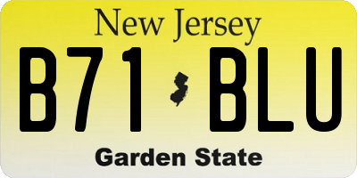 NJ license plate B71BLU