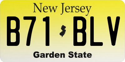 NJ license plate B71BLV