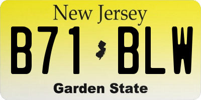 NJ license plate B71BLW