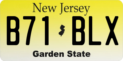 NJ license plate B71BLX