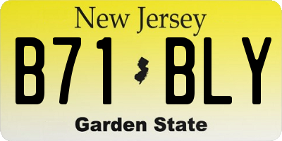 NJ license plate B71BLY