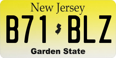 NJ license plate B71BLZ