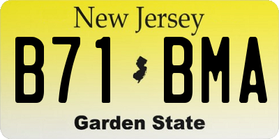 NJ license plate B71BMA