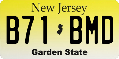 NJ license plate B71BMD
