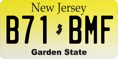 NJ license plate B71BMF
