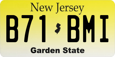 NJ license plate B71BMI