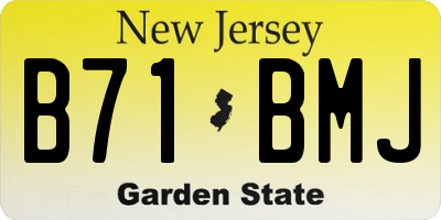 NJ license plate B71BMJ