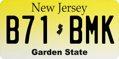 NJ license plate B71BMK