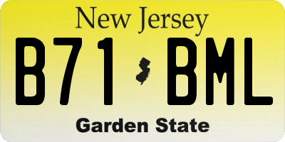 NJ license plate B71BML