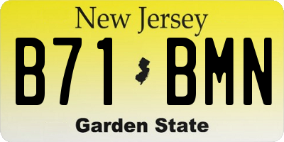 NJ license plate B71BMN
