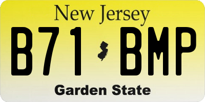 NJ license plate B71BMP