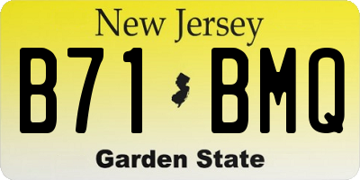NJ license plate B71BMQ