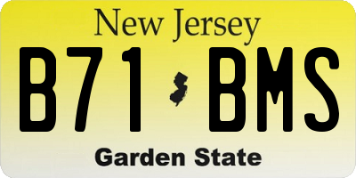 NJ license plate B71BMS