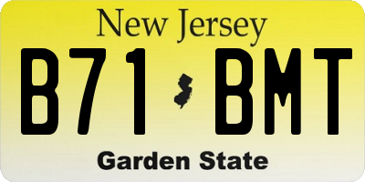 NJ license plate B71BMT