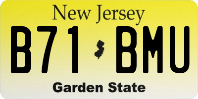 NJ license plate B71BMU