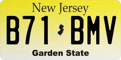 NJ license plate B71BMV