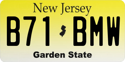 NJ license plate B71BMW