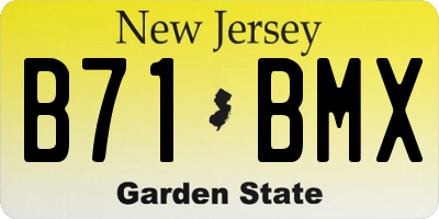 NJ license plate B71BMX