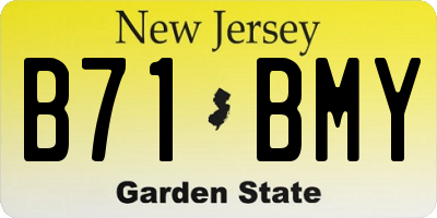 NJ license plate B71BMY