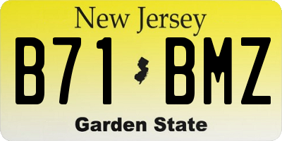 NJ license plate B71BMZ