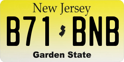 NJ license plate B71BNB